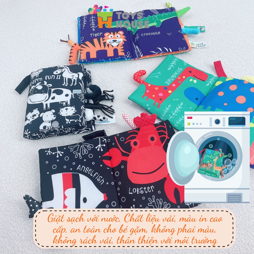 Ảnh Sách vải cho bé sơ sinh - Đồ chơi giáo dục sớm với nhiều chủ để đa dạng phát triển đa giác quan - TOYSHOUSE 3