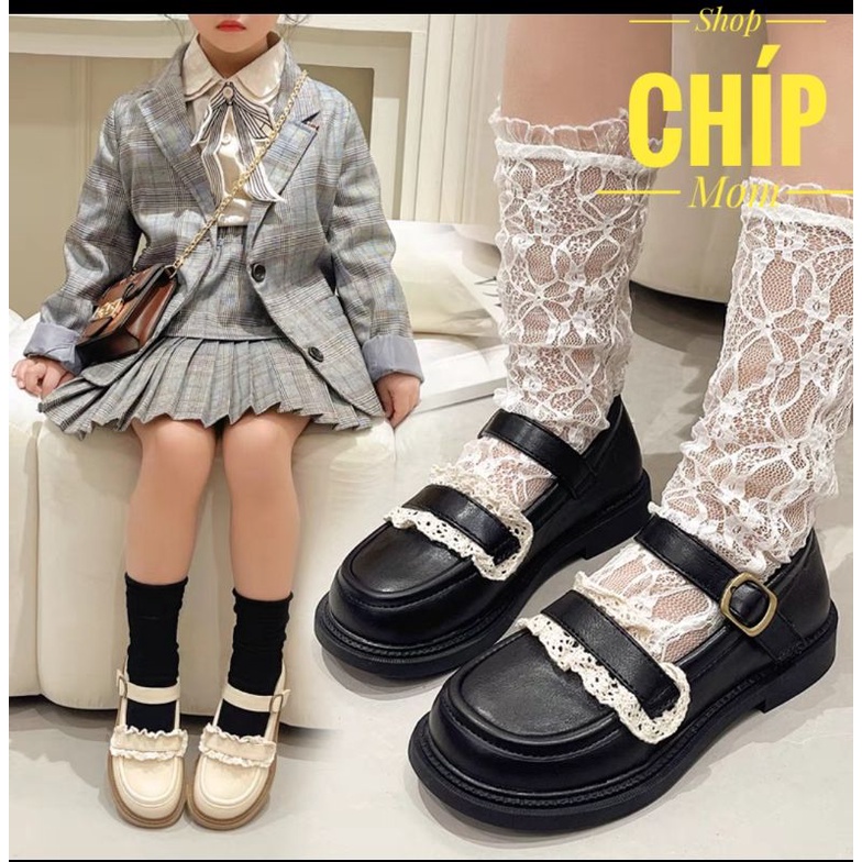 giày búp bê bé gái giày bệt cho bé kiểu dáng hàn quốc ren siêu đẹp da mềm đế tròn không đau chân full hộp 819