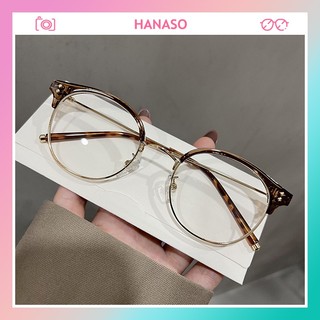 Gọng kính cận nữ nam thời trang cao cấp phong cách Hàn Quốc mắt kính không độ râm mát chống UV và tia bức xạ HANASO 111