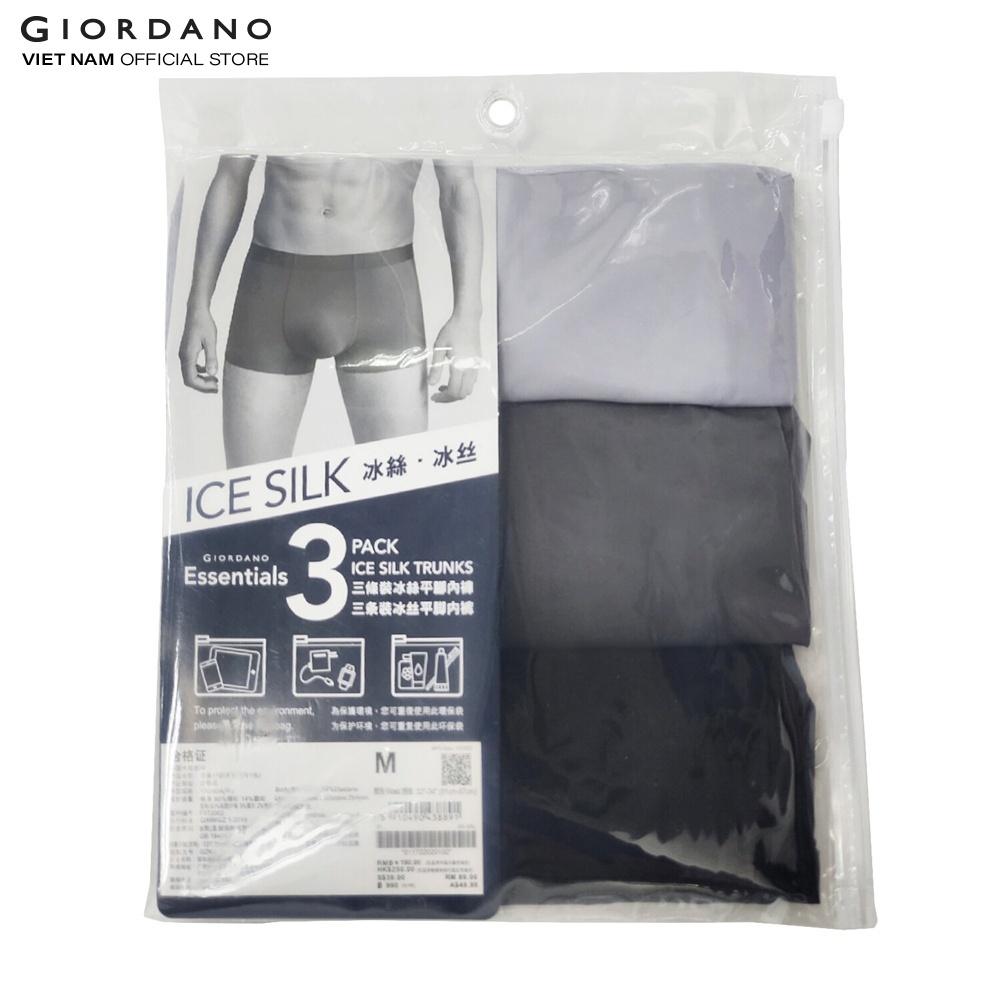 Ảnh GIORDANO Bộ 3 Quần Lót Nam Ice Silk Men's Trunk 01172202 1