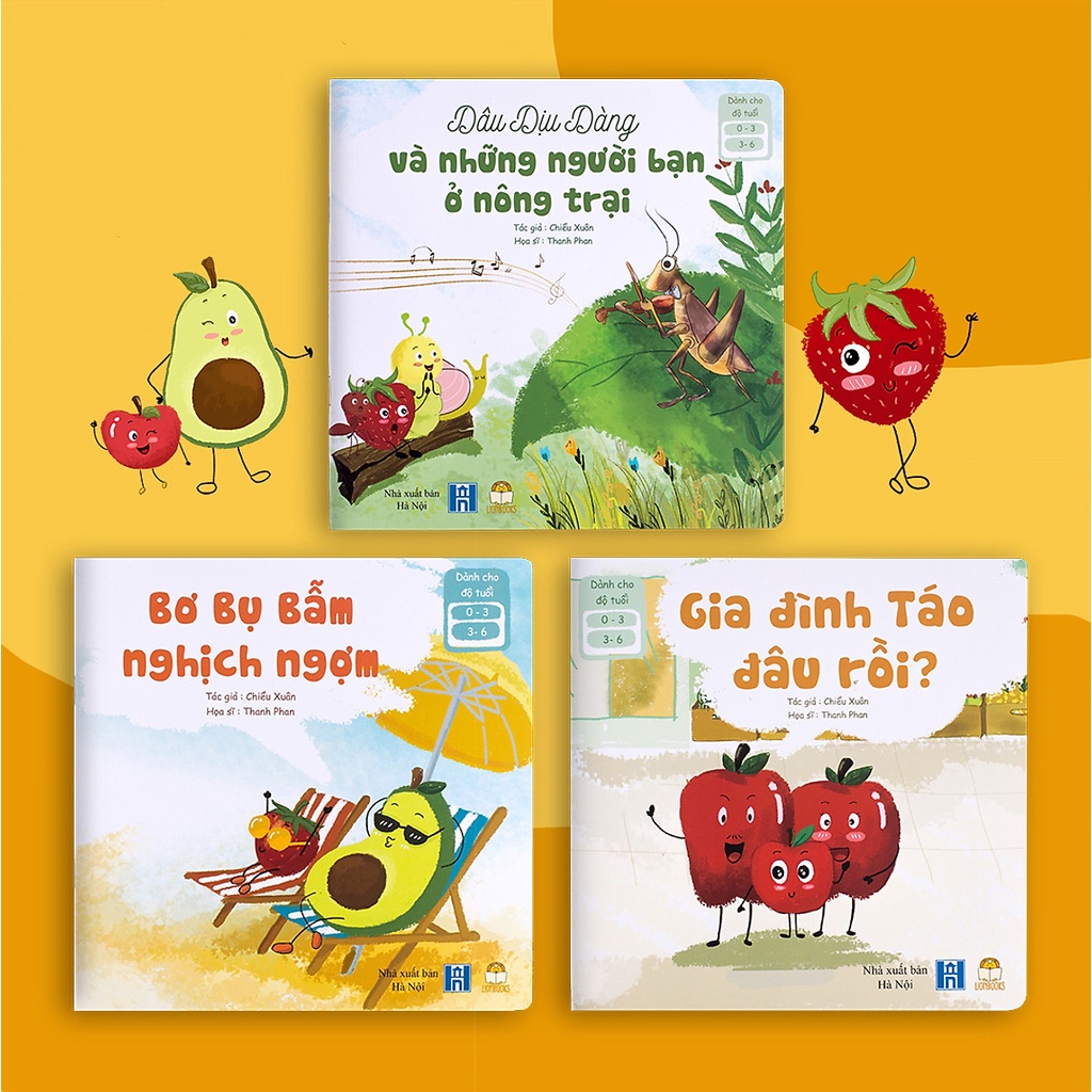 Ảnh Bộ Sách Chu Du Cùng Những Người Bạn - Bơ Bụ Bẫm, Táo Tươi Tắn, Dâu Dịu Dàng - Cho Trẻ 0-3 4-6 Tuổi 1