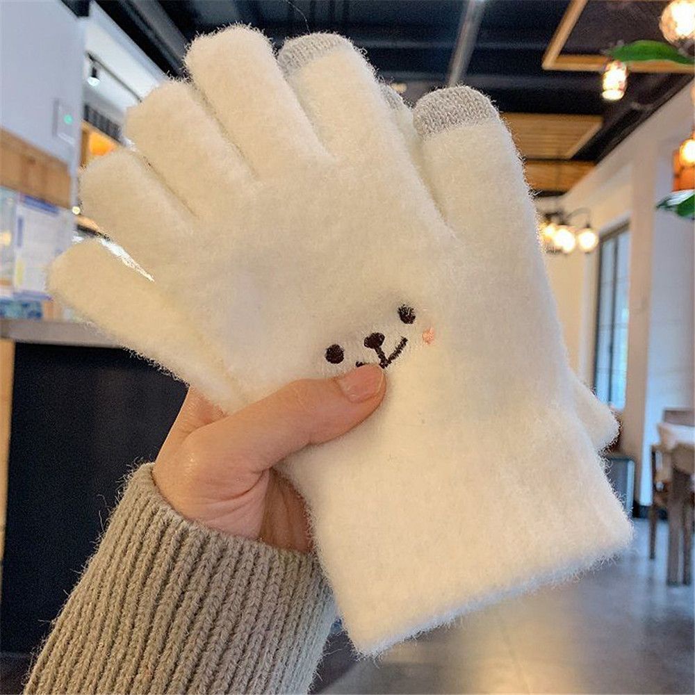 Găng Tay Len Cashmere Dày Dặn Giữ Ấm Mùa Đông Có Thể Chạm Màn Hình Cảm Ứng Dành Cho Nữ