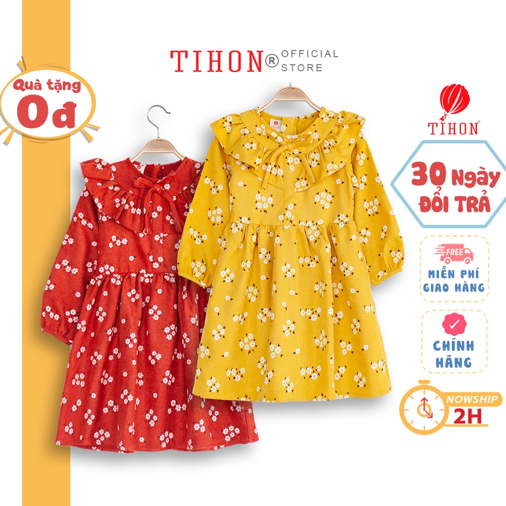 Váy bé gái TIHON chất liệu ấm áp cho mùa đông VT0810073