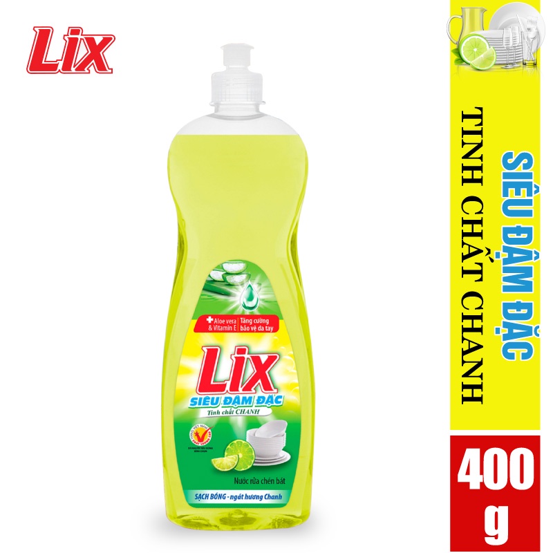 [Mã BMLTB35 giảm đến 35K đơn 99K] Nước rửa chén LIX siêu đậm đặc hương chanh 400g N404