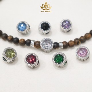 Vòng Tay Trầm Hương 216 Hạt 4mm Trầm Sánh Chìm Mix Charm Bạc S925 Đá Màu Theo Mệnh - Mộc Trầm Hương MTH
