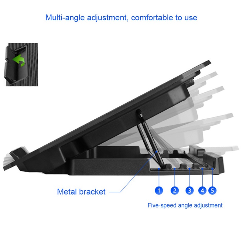 N99 Đế Giá Đỡ Quạt Tản Nhiệt,Quạt Tản Nhiệt Laptop,Đế Nâng Tản Nhiệt Cho 13,3-17inch, có 2 USB