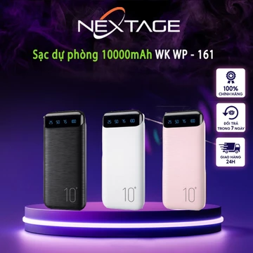 Pin Sạc Dự Phòng 10.000mAh - 20.000mAh WK WP-161 Sạc Dự Phòng Mini Sạc Nhanh 2.1A Lõi Lithium Polymer Bền Bỉ