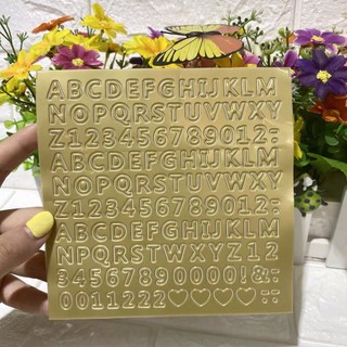 Bảng chữ cái và số dán 3D tự có sẵn keo dán để trang trí
