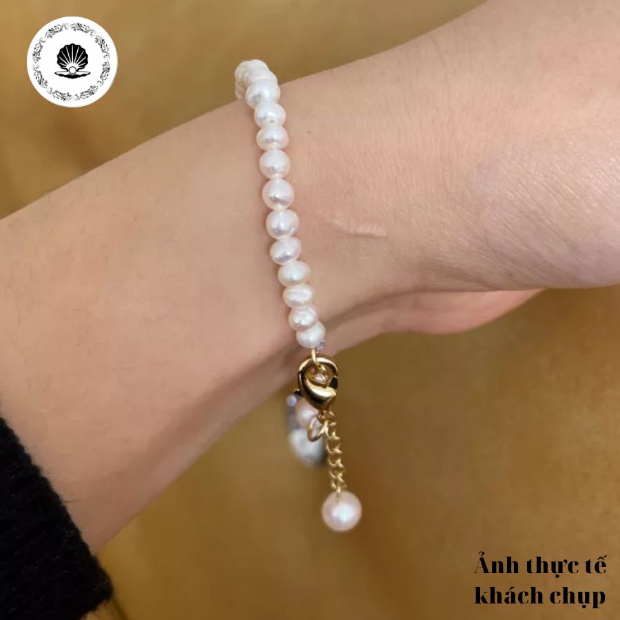 Ảnh Vòng Tay Ngọc Trai Hạt Nhí 3ly Khóa Bạc Tròn Dễ Thương, Thời Trang - Ngọc Trai Trường Thịnh 3