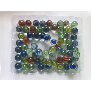 SET 1KG viên bi ve thủy tinh kích thước 16mm trong suốt 8 khía nhiều màu đồ chơi cho bé tuổi thơ bi a da OKAMAS