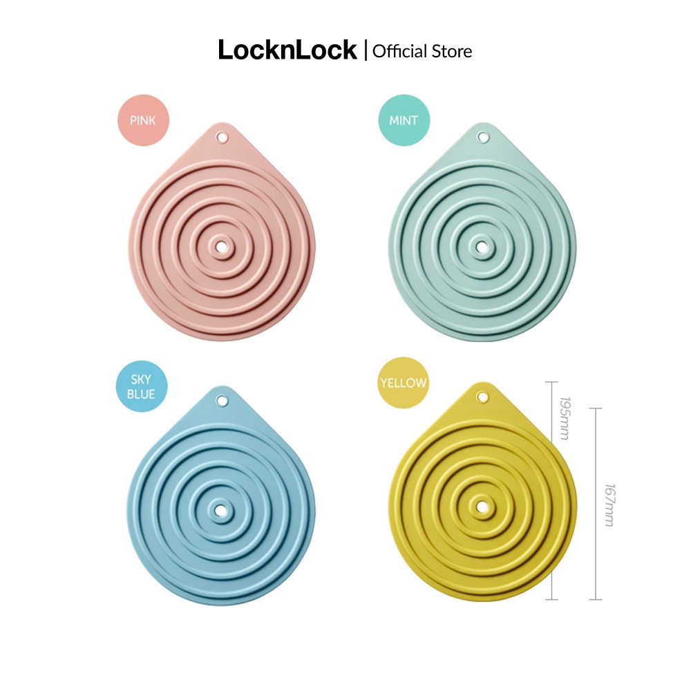 [Mã LIFEMC07CBAU giảm 50k đơn 350k] Miếng lót nồi hình tròn bằng silicone Lock&Lock - CKT217 (4 màu)