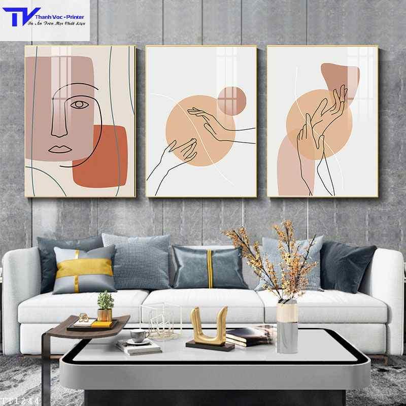 Tranh Treo Tường Tối Giản 4 , Tranh Tráng Gương ( Bộ 3 Tấm )