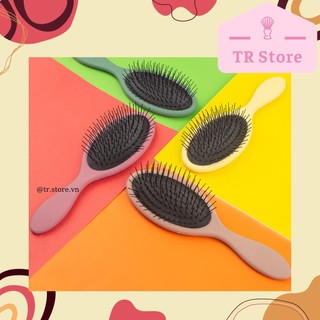 Lược paddle brush gỡ rối giảm rụng tóc massage da đầu dạng tròn