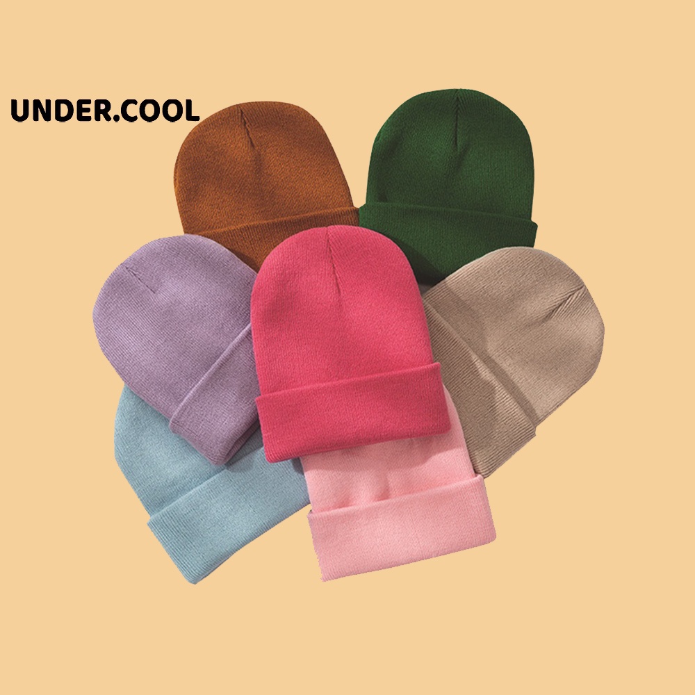 Mũ Len trơn UNDERCOOL Beanie Trơn Dệt Kim Phong Cách Hàn Quốc MU01