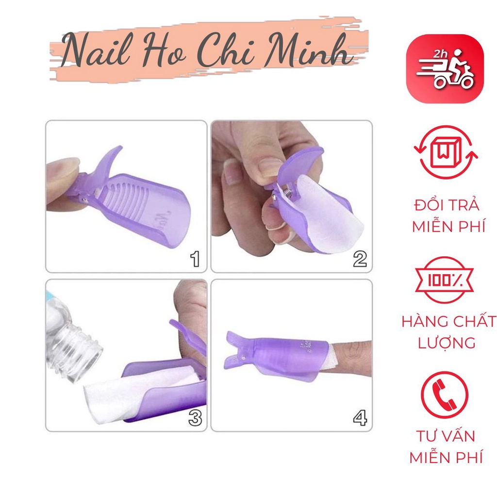 Kẹp ủ tháo gel móng tay - Bộ 10 kẹp nhựa bền chắc chuyên dụng cho dân làm móng