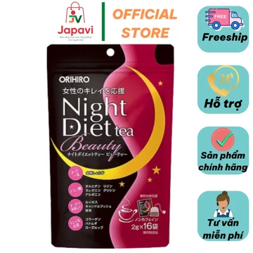 Trà giảm cân Night Diet Beauty Collagen Orihiro nhật bản 16 gói hỗ trợ giảm cân, chứa collagen giúp đẹp da