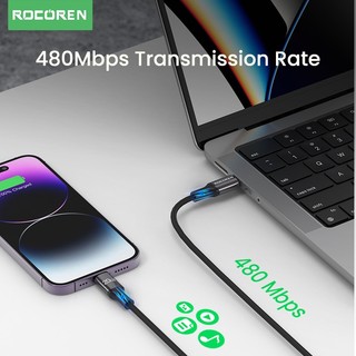 Rocoren PD 20W Cáp USB C Cho iPhone 14 13 12 Pro Max X XR Mini Sạc Nhanh Loại C Cáp Cho iPad USBC Dây Dữ Liệu