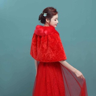 VOIDLESS Sang Trọng Quấn Giả Lông Làm Dày Áo Mềm Phụ Kiện Đám Cưới Áo Cưới Khăn Choàng Lông Thanh Lịch