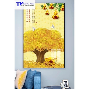 Tranh Treo Tường Cây Tiền , Tranh Tráng Gương D40x60cm D50x75cm D60x90cm D70x120m