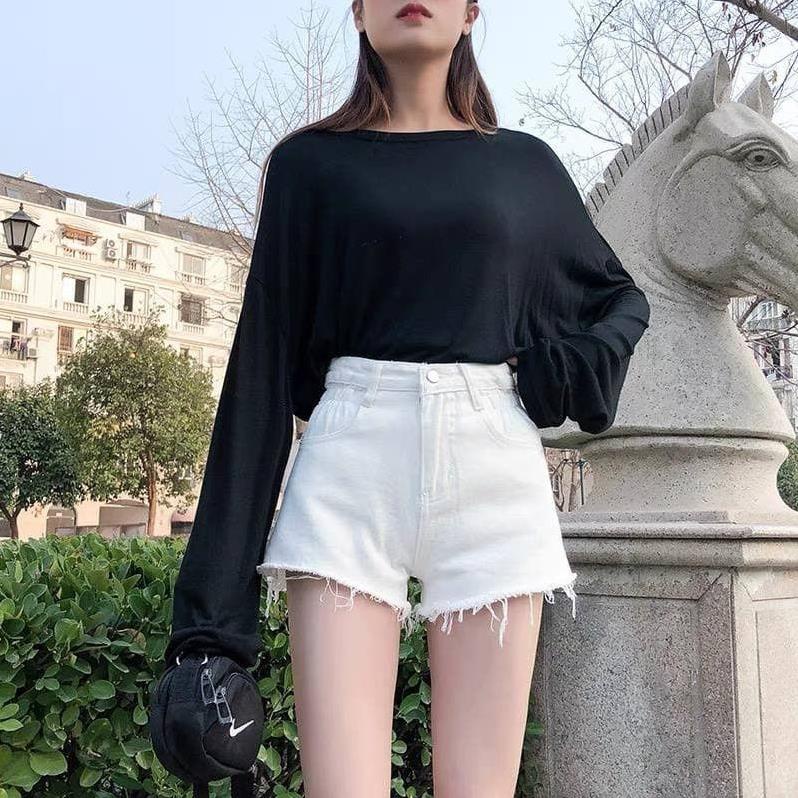 Quần đùi nữ , quần đùi kaki lưng cao tua rua - Q011