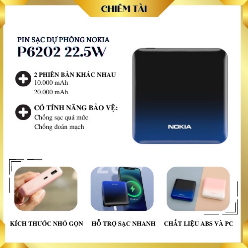 Pin sạc dự phòng Nokia P6202 10000mAh, 20000mAh 22.5W | Shopee Việt Nam