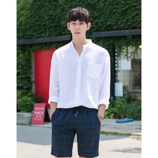 Áo Sơ mi Cổ trụ Unisex Style Hàn Quốc TSP