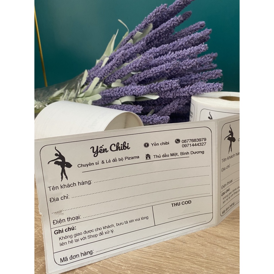 Hóa đơn in nội dung theo yêu cầu dán được kích thước lớn nhãn sẵn keo phiếu giao hàng phiếu ship tem vận chuyển