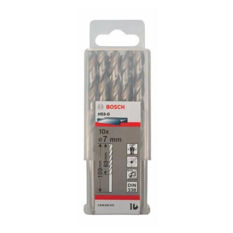 7mm Bộ mũi khoan sắt 10 mũi HSS-G Bosch 2608595070