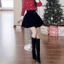 Chân váy nhung xếp ly tag cài Kymie CV1556