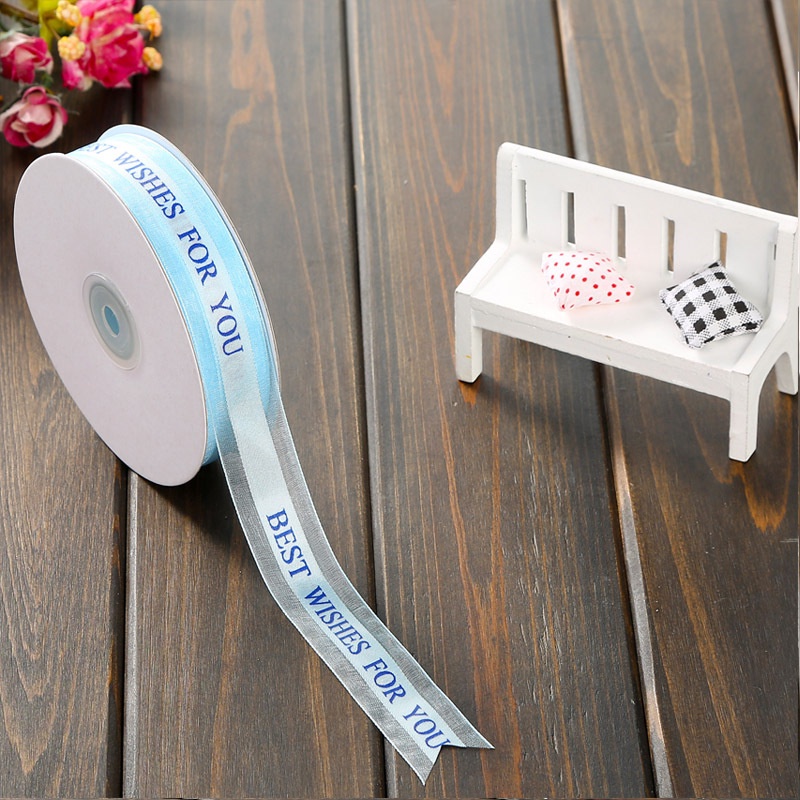 Ruy Băng Voan, Lụa In Chữ Bản Đẹp 2,5cm Dài 45 Mét