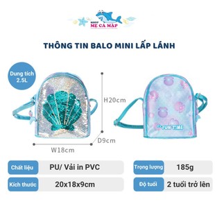 Balo Lấp Lánh Cho Bé, Túi Đeo Chéo Mini Kim Sa Đổi Màu Tiger Family, Balo Cuti Dễ Thương Cho Bé Trai, Bé Gái
