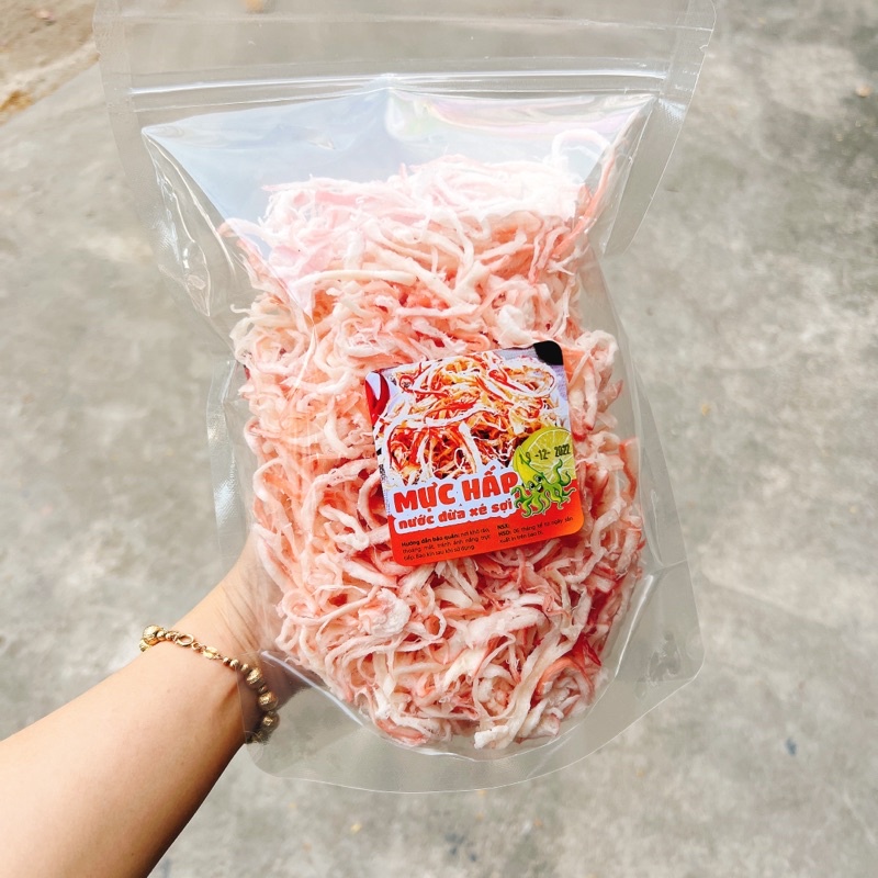 Mực Xé Sợi Hấp Dừa hàng loại 1 cao cấp chuẩn Tháilan - Túi Zip 500Gr