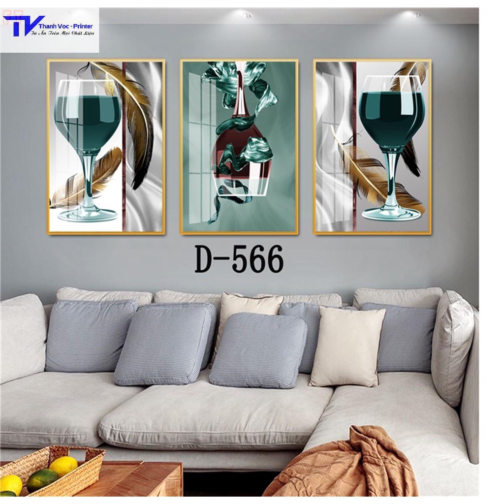 Tranh Treo Tường Trang Trí Phòng Ăn , Tranh Tráng Gương ( Bộ 3 Tấm )