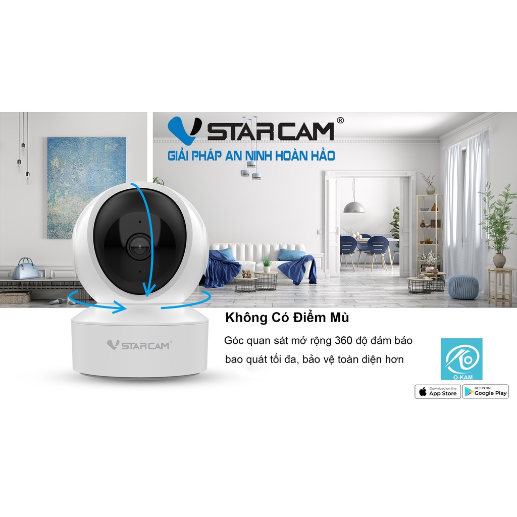 Camera IP Wifi STARCAM CS49 3MP Robo Chính hãng (Đàm thoại 2 chiều ...