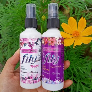Nước Xịt Xả Vải Khô FiLy Chai Nước Hoa Xịt Thơm Khử Mùi Quần Áo Làm Mềm Vải Lưu Hương Bền Lâu 100ml