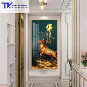 Tranh Treo Tường Trâu Hiện Đại , Tranh Tráng Gương D40x60cm D50x75cm D60x90cm D70x120m