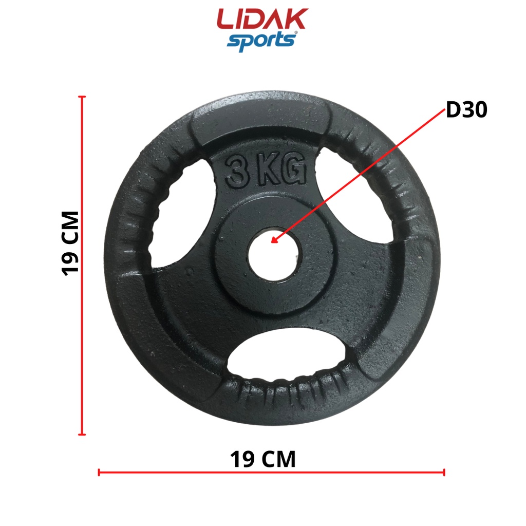 Ảnh Tạ gang, bánh tạ gang 3kg phi 30 tạ đúc đặc nguyên khối hàng loại một - LIDAK SOPRT 2