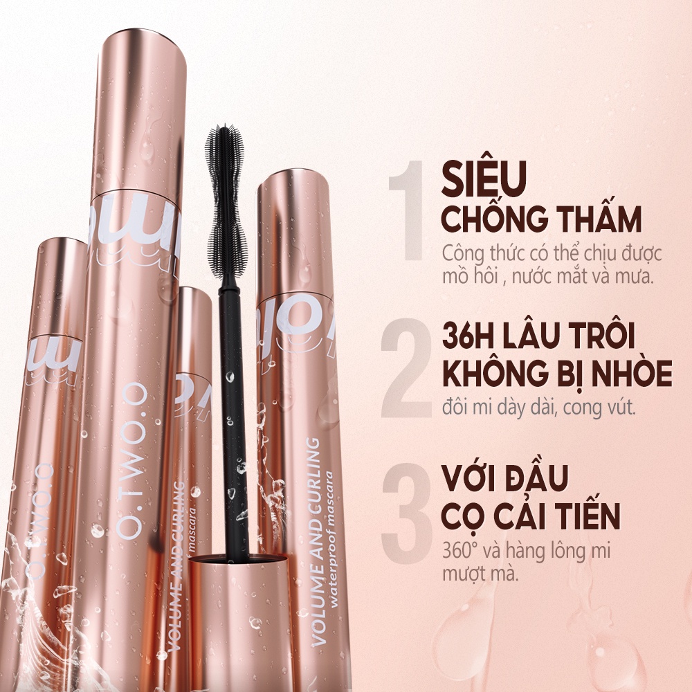 Mô tả Set mascara O.TWO.O chống nước lâu phai trang điểm cho hàng mi dày và cong vút - 5