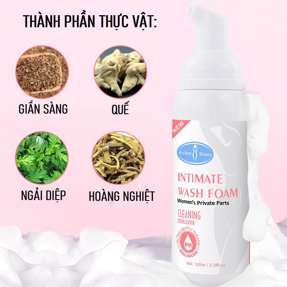 Dung Dịch Vệ Sinh Phụ Nữ Dạng Bọt Giúp Kháng Khuẩn, Cân Bằng Độ pH Vùng Tam Giác, Làm Hồng, Ngăn Ngừa Viêm Nhiễm