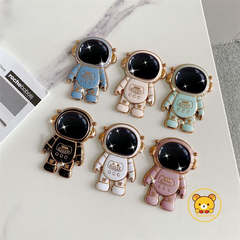 Giá đỡ điện thoại 3D phi hành gia gấp dễ thương, kẹp lưng hoạt hình, dùng cho điện thoại thông minh