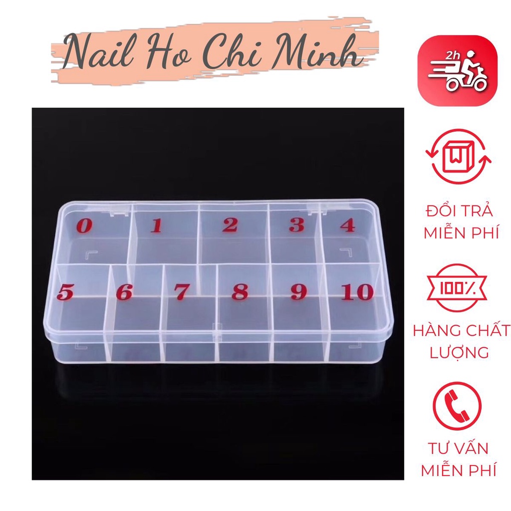 Hộp đựng móng giả size 10 ô và 11 ô