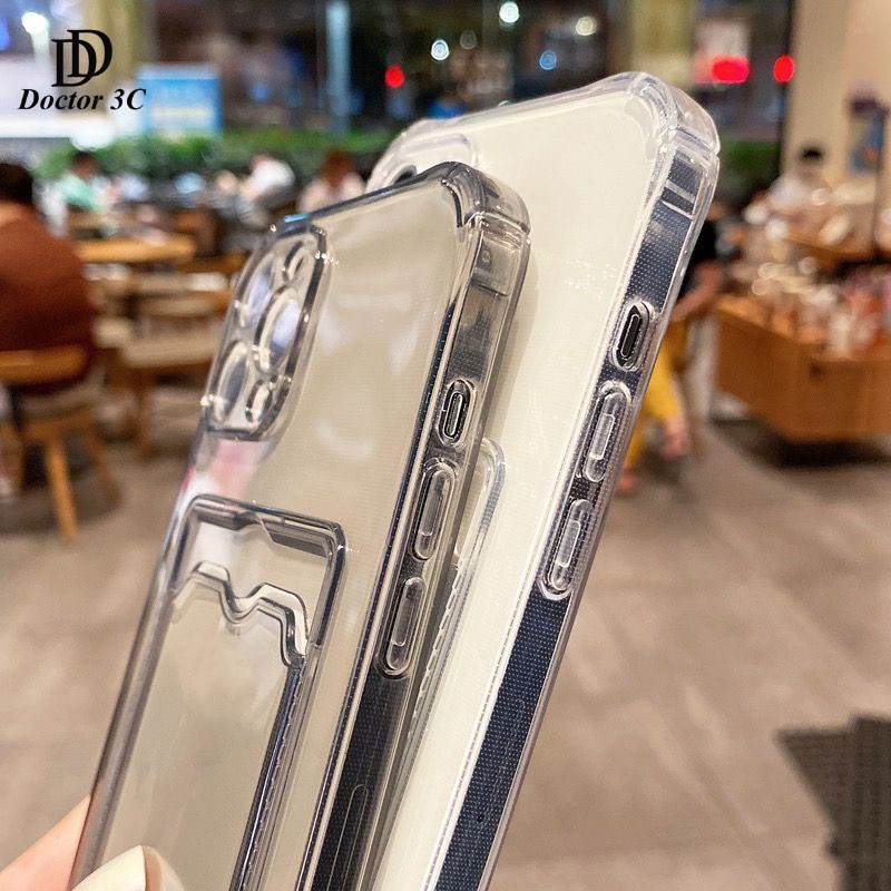 Ốp Điện Thoại Màu Trơn Có Ngăn Đựng Thẻ Cho iPhone iP 16 15 14 Plus 13 12 Mini 11 Pro Max 4G 5G 2022 2023 2024
