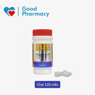 Viên uống Magnesi B6 (Magie, Vitamin B6) giảm chuột rút, đau cơ bắp, căng thẳng thần kinh [Lọ 120v, MDP, Mediphar USA]