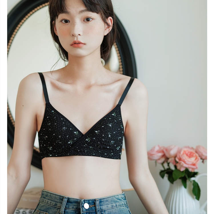 Áo Ngực Cotton 3 / 4 Cúp Chữ V Không Gọng Không Đường May Gợi Cảm Cho Nữ