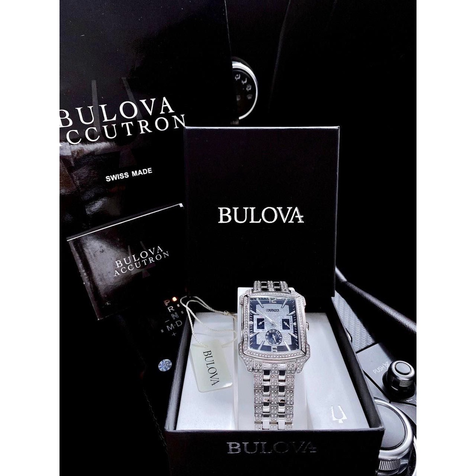 T NG B H P ng h nam BULOVA 96C108 Crystal Striking Visual Design Watch Quazt 42mm B O HANH 24 THANG