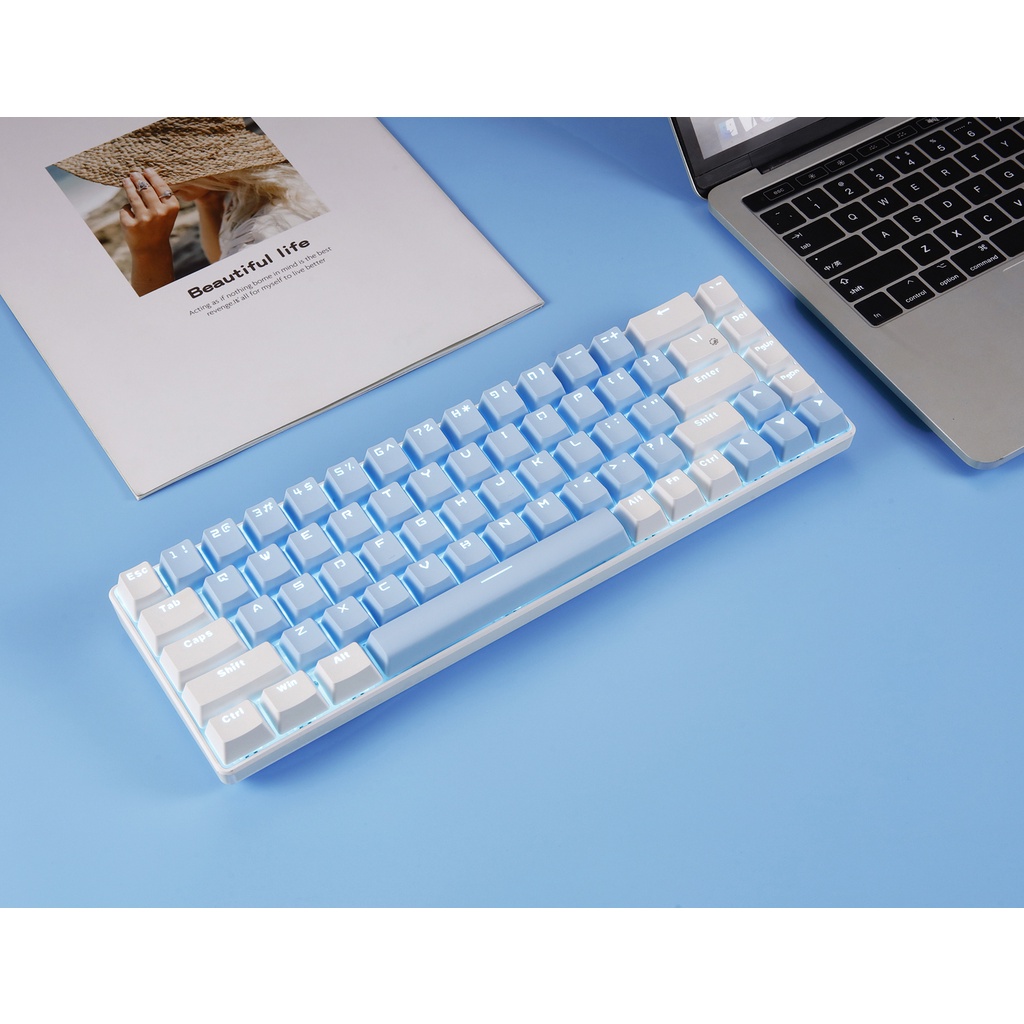 [Hotswap Bluetooth Không Dây] Bàn phím RF68 sạc pin, nhiều chế độ led ...