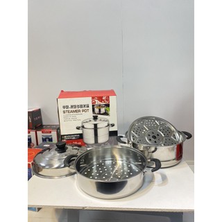Nồi Hấp Gà, Hấp Bánh Inox 28cm Inox Không Gỉ, Dùng Được Bếp Từ
