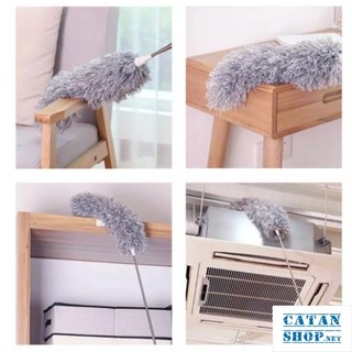 Chổi Quét Trần, Chổi Quét Bụi Gấp Gọn Tay Cầm Kéo Dài 2m8, Chổi Quét Màng Nhện Đầu Cọ Bẻ Cong Tùy Chỉnh
