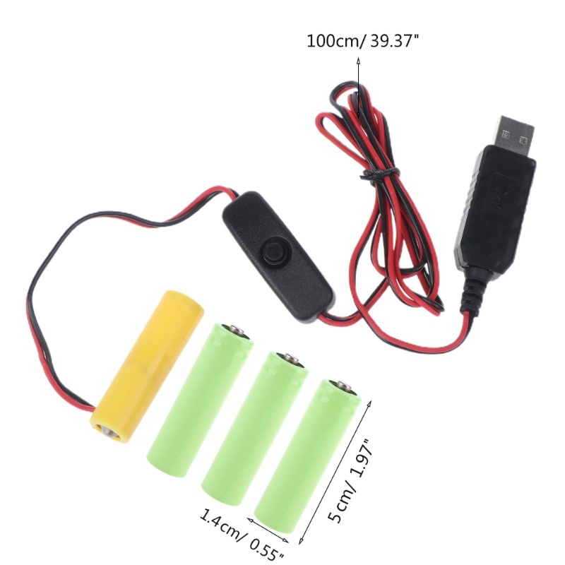 Bang Bộ Chuyển Đổi Nguồn USB AA Pin Eliminator Thay Thế 4 Chiếc 1 Pin AA 5V