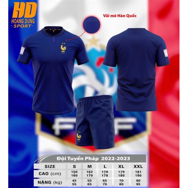 Bộ Đồ Đá Banh Đội Tuyển Pháp World Cúp 2022-2023 Vải Thun Hàn Quốc Siêu Đẹp  | Shopee Việt Nam